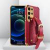 Crocodile Pattern Phone Case For Samsung Galaxy S25edge S24 FE S23 S22 S21 Ultra Plus FE Note 20 9 8 Back Cover With Wrist Strap