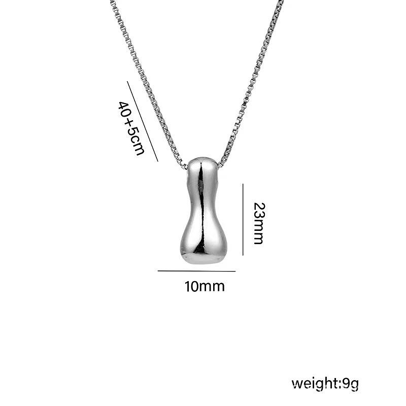Charming Chubby Brass Polished 26-Letter Silver Pendant Necklace for Women