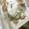 4PCS 45*30cm Merry Christmas Placemats Set Non-Slip Washable Placemat Table Decor Placemats for Table Kitchen Accessories