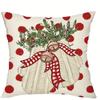 Christmas Decoration Pillow Cover Snowman Reindeer Pattern Printing Living Room Sofa Cushion Cover Home Room Decoration