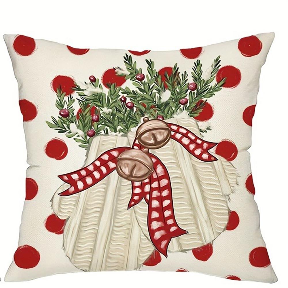 Christmas Decoration Pillow Cover Snowman Reindeer Pattern Printing Living Room Sofa Cushion Cover Home Room Decoration
