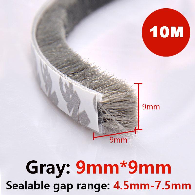 10M Okenní těsnicí páska kartáč samolepicí těsnění proti povětrnostním vlivům dveřní lišta zvukotěsná prachotěsná těsnicí páska proti povětrnostním vlivům