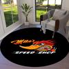 Mr. Horsepower Round Area Rug,Carpet Rug for Living Room Bedroom Sofa Playroom Decor,Non-slip Floor Mat