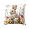 1 Pc Lovely Rabbit Easter Day Pillowcase Home Office Sofa Cushion Cover Living Room Decor Spring Flower Pillow Cover 45Cm*45Cm