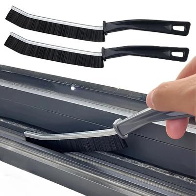 Spazzola per la pulizia delle fessure, spazzole sottili multifunzionali con manico lungo, ultra-fine, ergonomica, ad asciugatura rapida, per auto, finestre, bagni