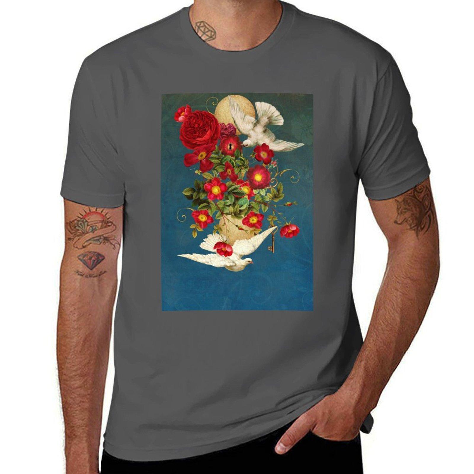 

Doves T-Shirt man t shirts cotton anime t shirts oversize T-Shirt 4XL