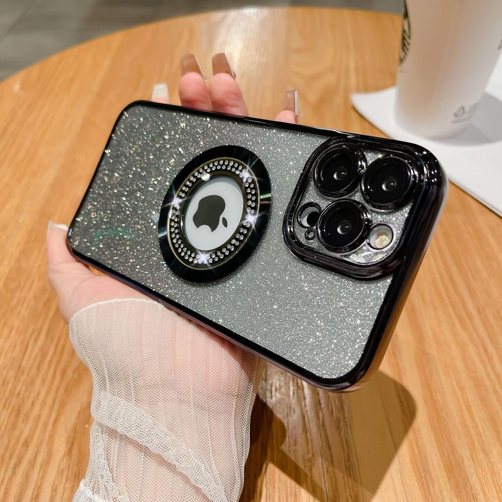 Apple 16PRO Electroplated Magnetic Water-absorbing Diamond Phone Case with 13/14 Gradient Glitter Is Suitable for Iphone15