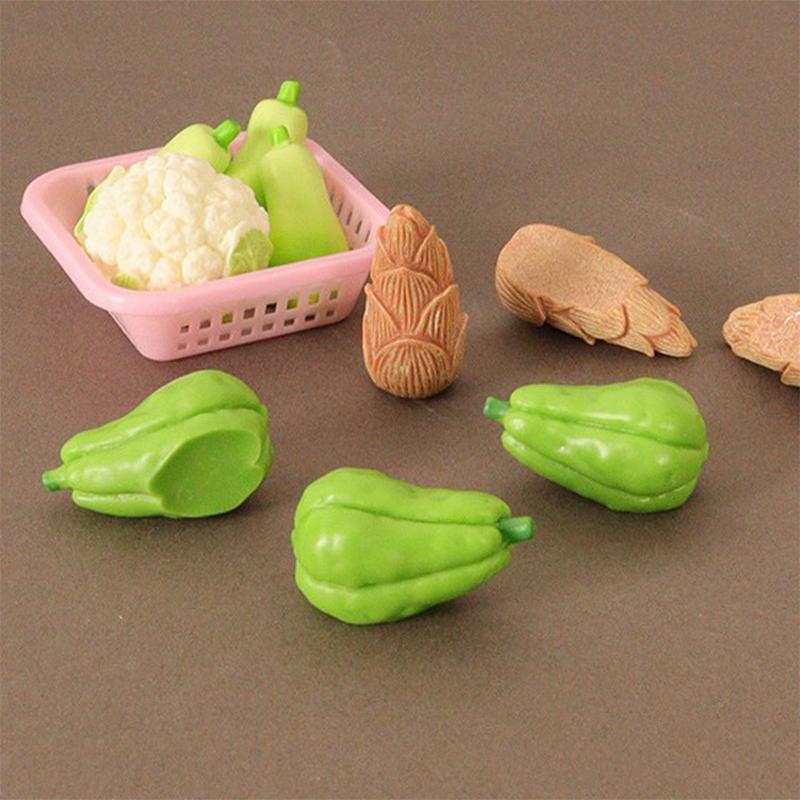Dollhouse Simulation Vegetable Basket Set Dollhouse Decoration Mini Play Toys Kitchen Life Scene Model Accessories Props