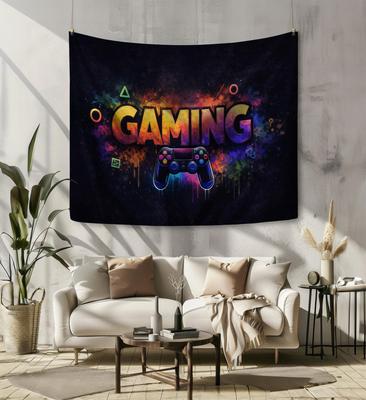 Colorful Gaming Tapestry Neon Gamer Room Wall Hanging Decor