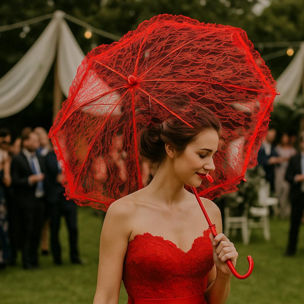 Elegant Lace Women's Lace Umbrellas Hollowed Out Wedding Decoration Props  Wedding Party Supplies