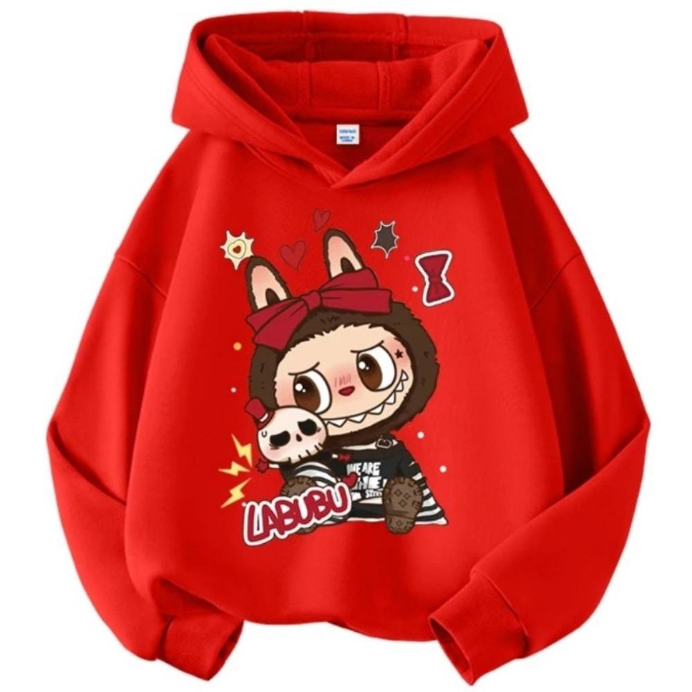 

Модные детские худи с принтом Лабубу, повседневные топы, подходящие для мальчиков и девочек 120