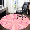 1pc Pink Hearts Pattern Office Round Rug, Carpet for Office, Gaming, Lightweight Round Floor Mat Yy260208008