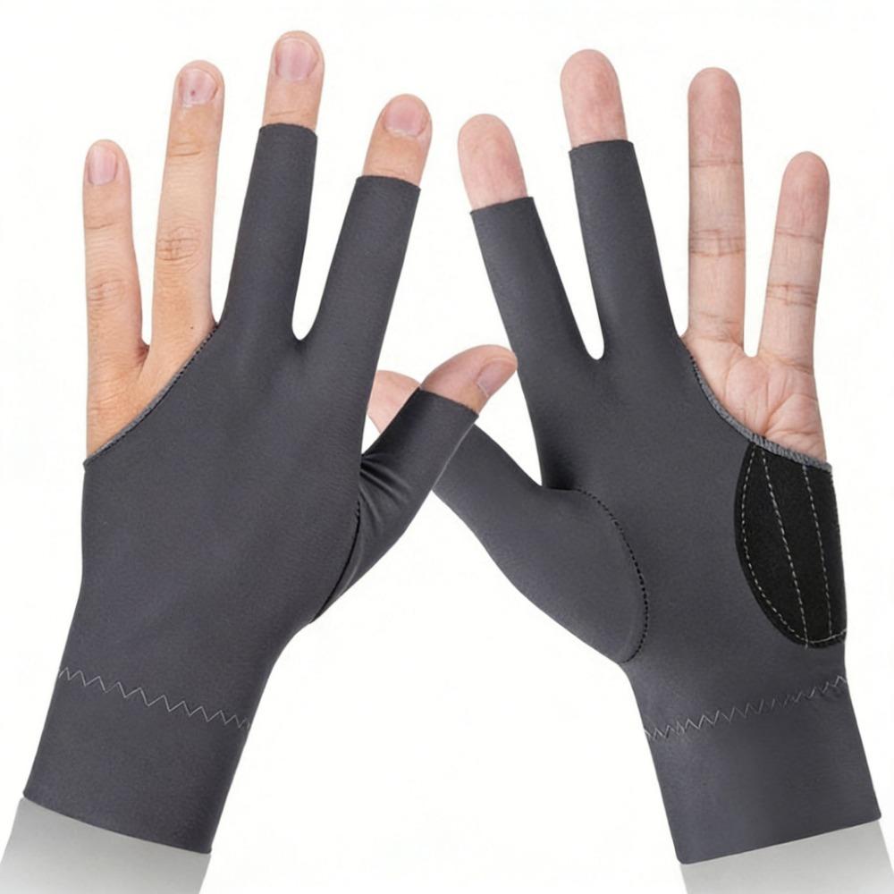 Lightweight Open Finger Billiard Glove Smooth Soft for Snooker Pool Amateur Training