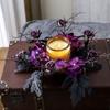 Thanksgiving Wreath Halloween Dark-Style Candle Wreath Candle Holder Wreath Halloween Decorations Table Top Decorations