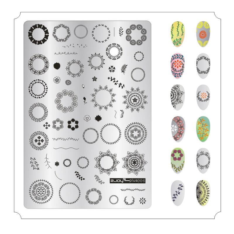 9.5X14.5cm Big Size Nail Stamping Plates Flower/Geometric Designs Nail Art Template For DIY Nail Decor 5.6cm round Stamper Plate