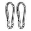2pcs Stainless Steel Locking Clip Outdoor Camping Locking Buckle for Hiking Hammock Dog Leash Harness
