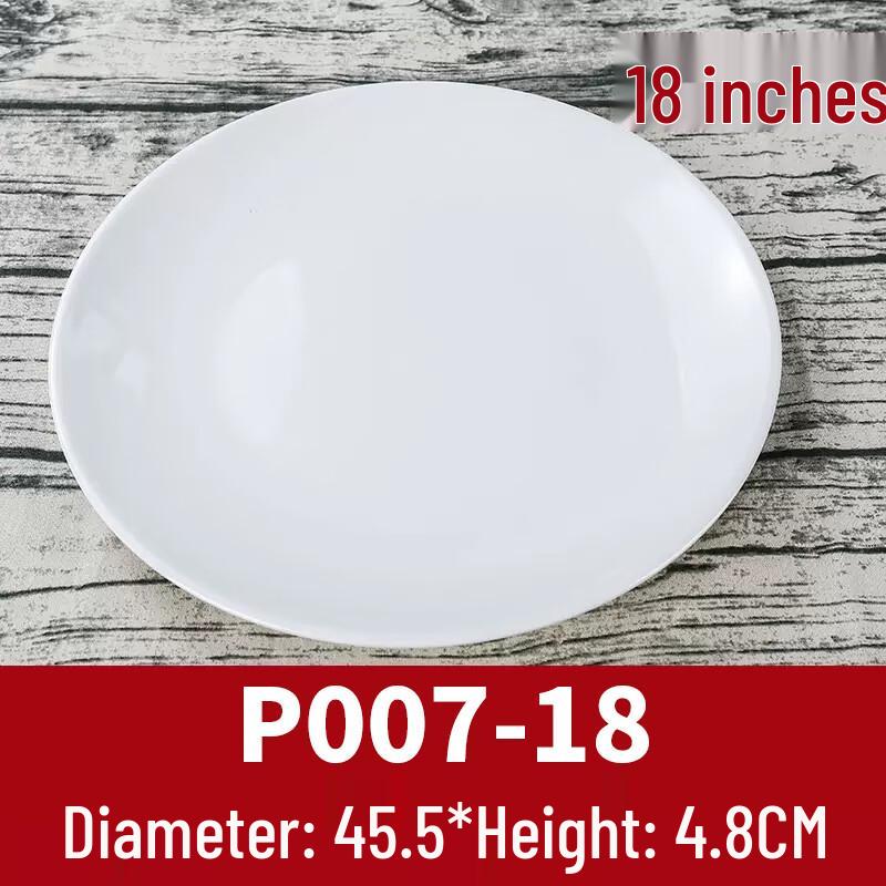 White Melamine Round Shallow Serving Plates - 5 Pack