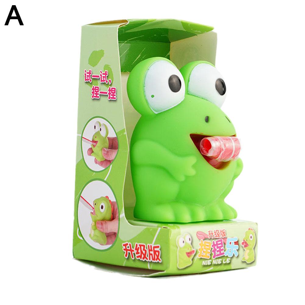 

Ущипните лягушку динозавра высунув язык снимите стресс творческий детский рождественский подарок для детей Gif X8B2 frog-one-size