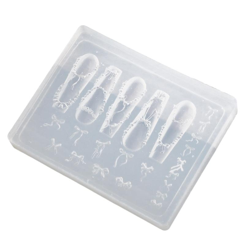 Reusable Soft Silicone 3D Nail Mold Kit With Embossing Designs Professional Manicure Tool