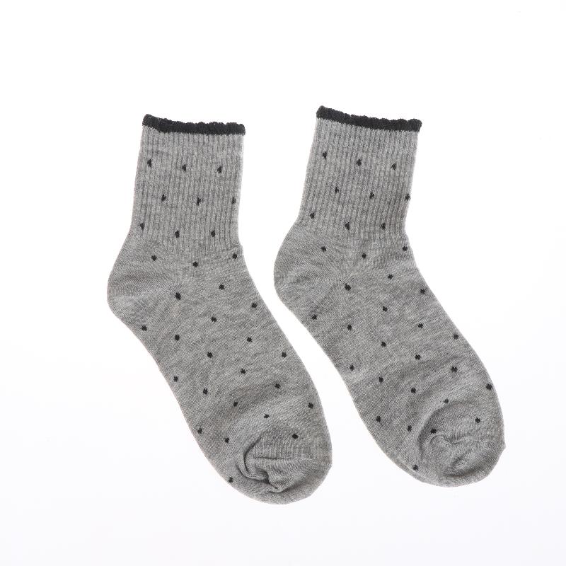 1 Paar Autumn Edge Socken Damen Frühling Herbst Mid-Calf Niedliche Punkte Socken Studentensocken Damensocken