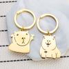 Capybara Stainless Steel Keychain Cute Funny Couple Pendant Stylish Daily Bag Charm Practical Valentine's Day Gift for Friends Kids