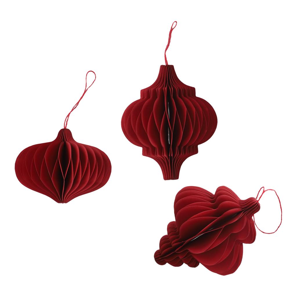 Dekorative Ornamente 3D Origami Laterne Feiertagsveranstaltungen Neujahrsfeiern Rot Verspielte Dekoration Beleuchteter Visueller Effekt