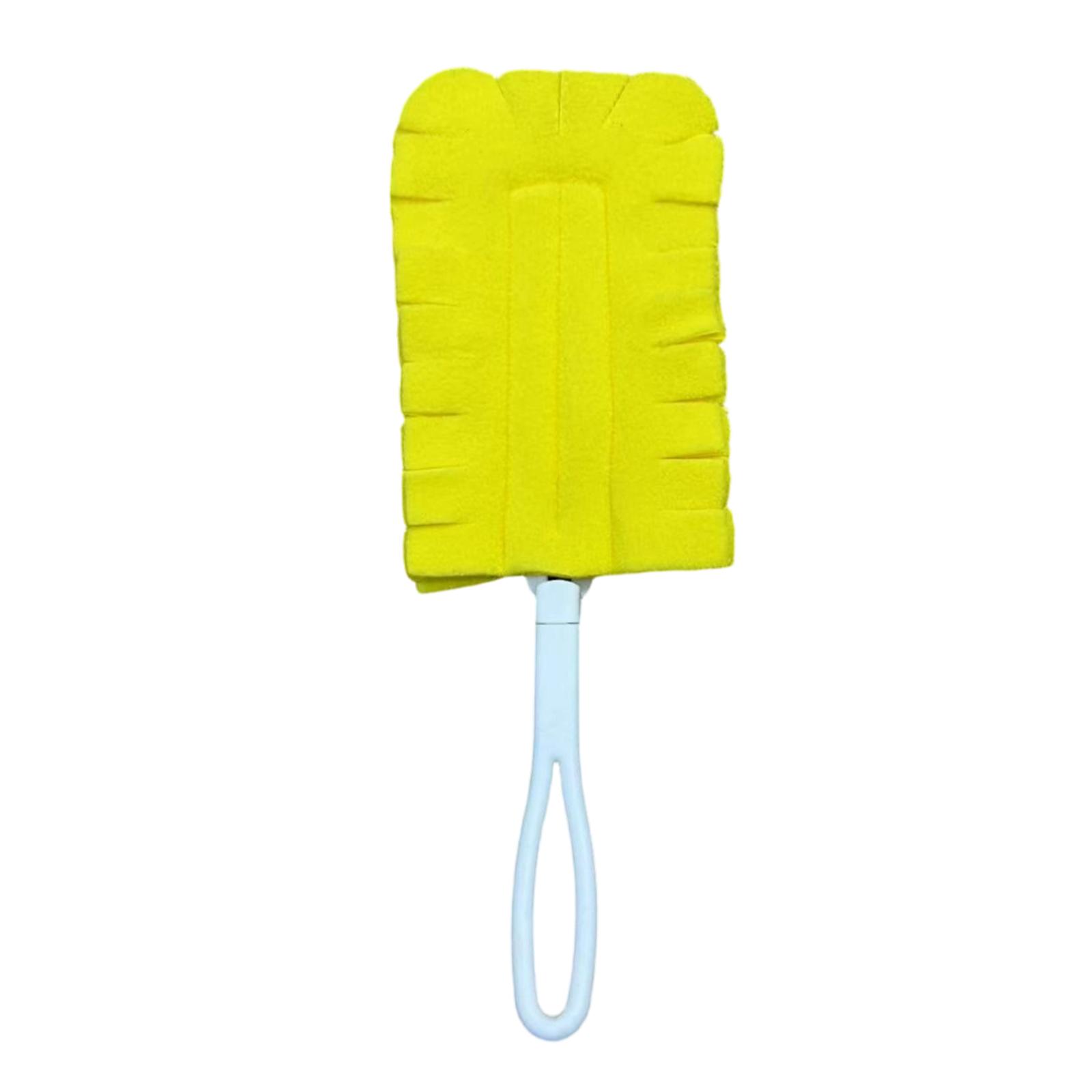 

Microfiber Cleaning Duster with Ergonomic Plastic Handle for Home Office Car Dust Removal Soft Flexible Head Easy Maintenance One Size жовтий