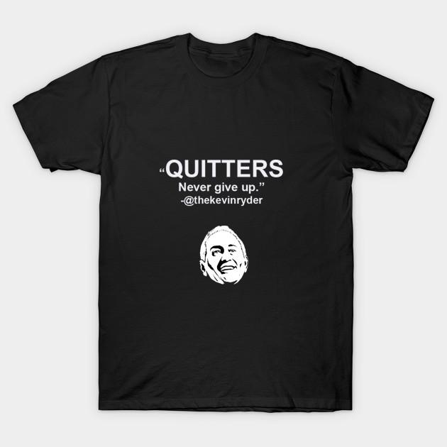 

Men Black Print T-shirt Quitters Never Give Up No-Cut Transfer Paper Print Cotton Tshirt XL чорний