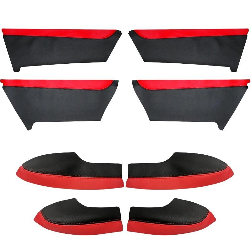 4 Doors Car Black Microfiber Leather Armrest Cover Auto Interior For Honda Civic 2016 2017 2018- Door Armrest Panel Cover