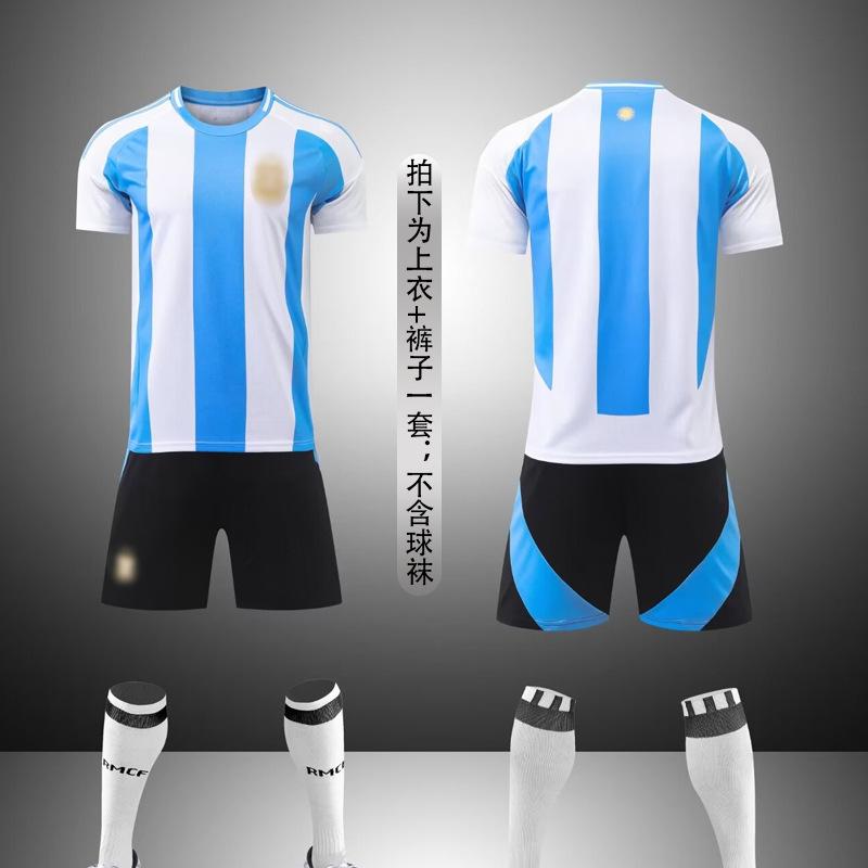 Sada fotbalových dresů s krátkým rukávem pro dospělé a děti, pánské a dámské dresy Brazílie, Argentiny, Německa, zápasové a tréninkové dresy, domácí a venkovní