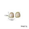 Geometry White Color Square Stud Earring for Women French Retro Elegant Korean Sweet Ear Wedding Party Jewelry Girl Friend Gift