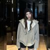American Retro Korean-Style Women's Hooded Striped Cardigan - Autumn Loose Fit