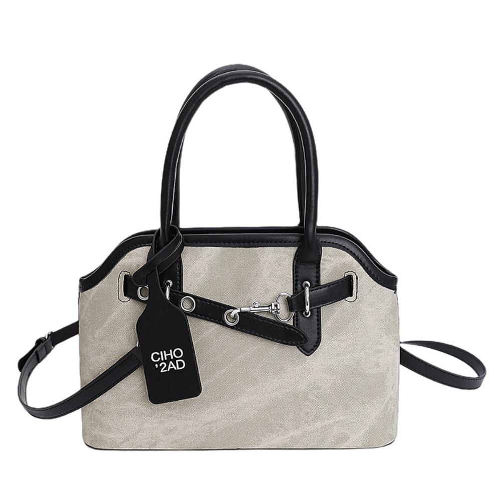 Luxury Belt Shell Handbag Pure Color Commute Tote Bag Fashion Retro Underarm Bag  Holiday
