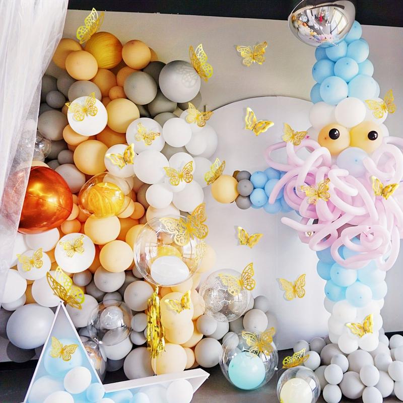 Elegant 3D Butterfly Wall Decor, Set of 48 In 4 Designs and Sizes; Ideal for Butterfly Birthday Parties and Room Embellishment