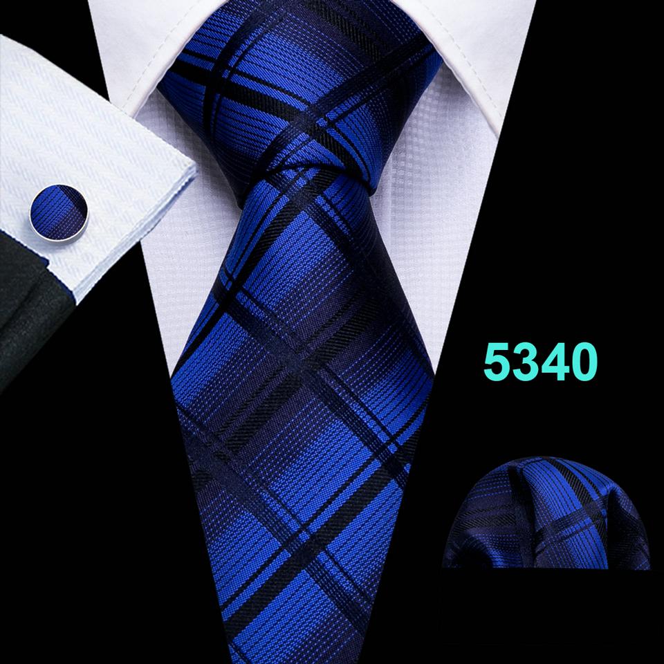 

Мужской клетчатый галстук Barry.Wang, 8 стильных шелковых галстуков, носовой платок, запонки для деловых свадебных свиданий N-5340