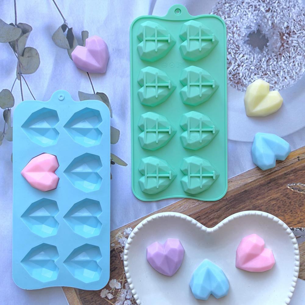 Food Grade Silicone Mold Chocolate Mold Silicone 8-cavity Heart Silicone Mold for Baking 3d Love Shaped Chocolate Candy Tray