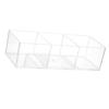Multipurpose Acrylic Storage Box with 3 Compartments Clear Makeup Cosmetic Organizer Cotton Pads