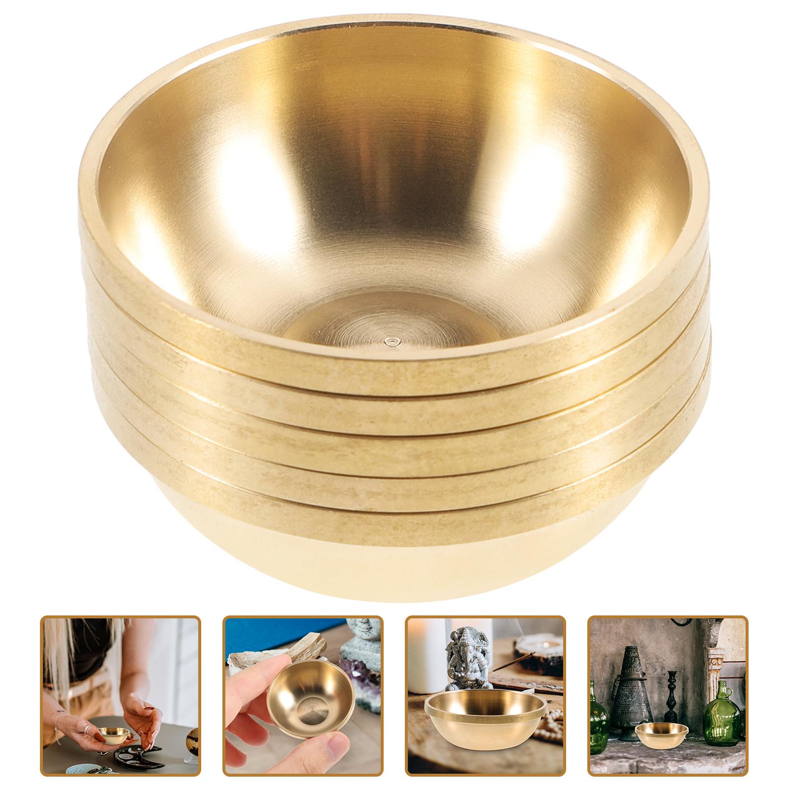 Набор из 5 штук чаш для подношений ручной работы, буддийская чаша для поклонения для храма, дома, декора для йоги, чаша для подношений, домашний декор China Mainland