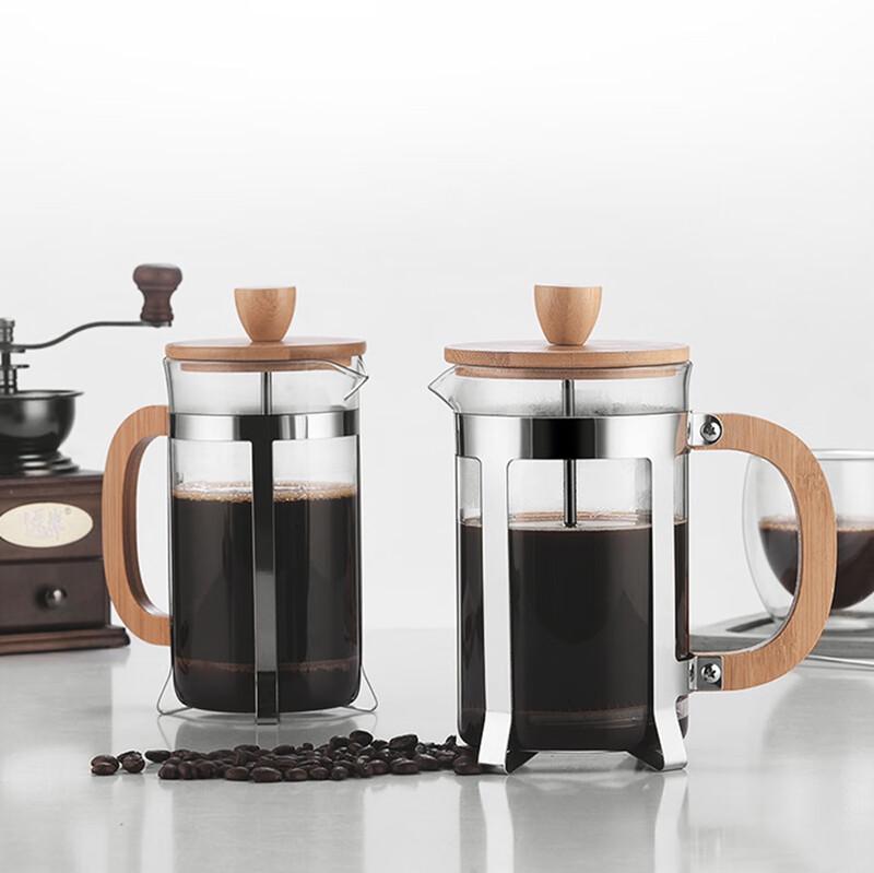 LISM Glass French Press with Wood Handle