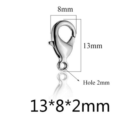 20pcs Grade A Stainless Steel Lobster Clasps Claw Clasps for Bracelet Necklace Jewelry Making Findings 9mm-15mm