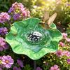 Handmade Flower Garden Stake Ground Insert Bee Butterfly Watering Station Decorative Bird Bath Pollinator Drinking Bowl for Outdoor Yard Lawn Decor
