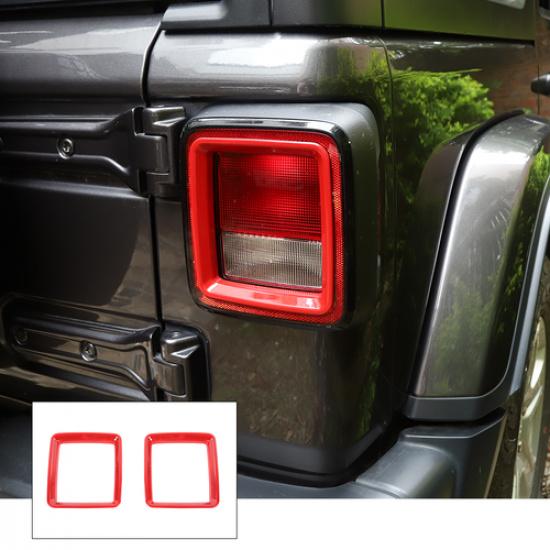2pcs Rear Taillight Lamp Guards Cover Trim Decor For Jeep Wrangler JL 2018+ Red