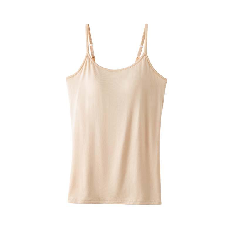 Modal Summer Camisole with Thin Straps and Built-In Bra
