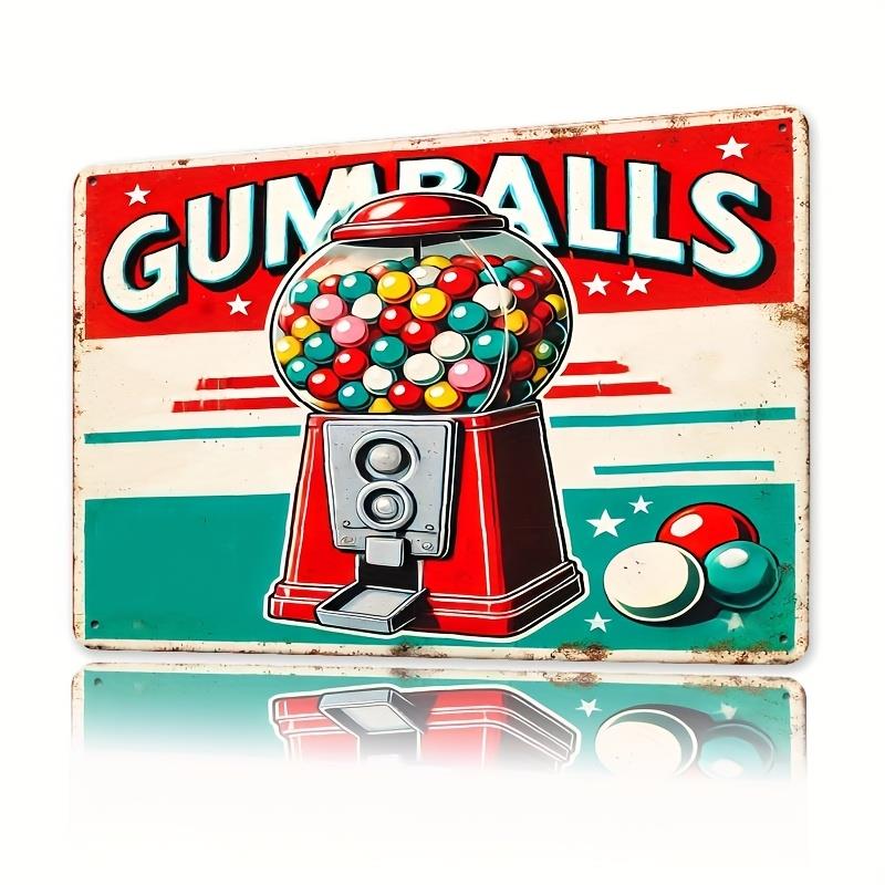 X Inch Retro Red Candy Machine with Green Background Iron Decoration Durable Iron Wall Art Thats Easy To Hang