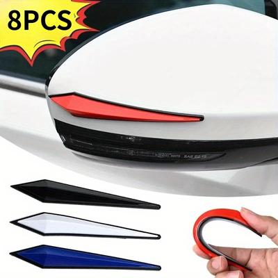 8pcs Car Antis-scratch Protective Sticker Body Bumper Anti-collision Protection Door Rearview Mirror Edge Guard Rubber Strip
