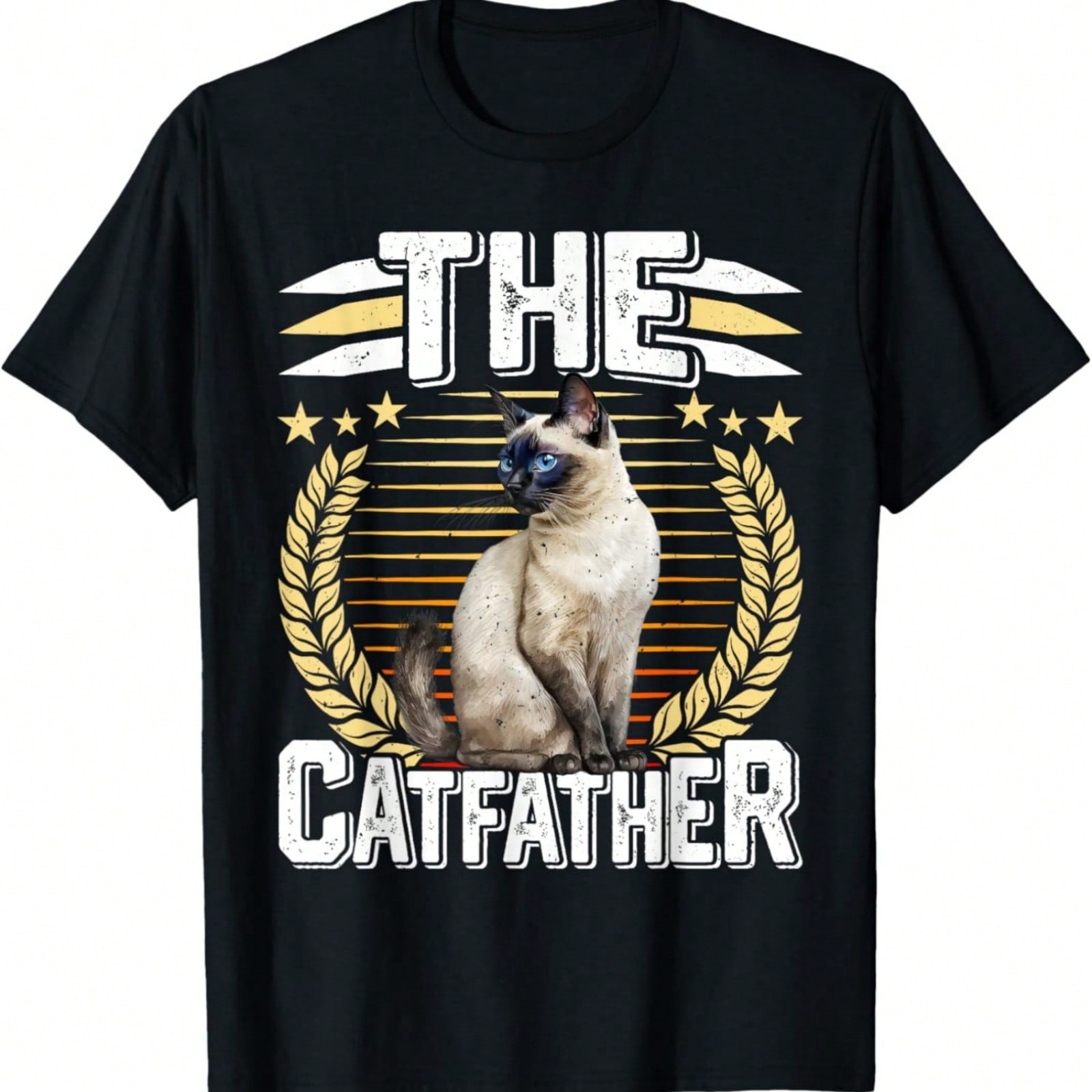 Siamese Cat T-Shirt - unisex s Classic Fit Cartoon Siamese Cat Graphic Short Sleeve T-Shirt - Small S