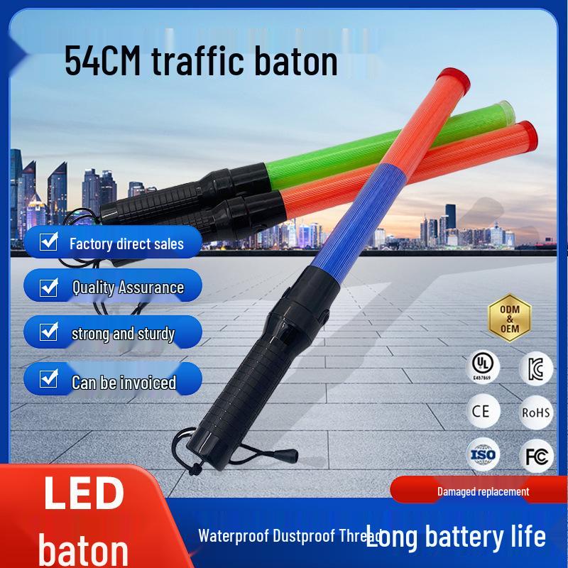 

Rechargeable LED Traffic Baton Flashing Emergency Night Warning Stick Green-Battery