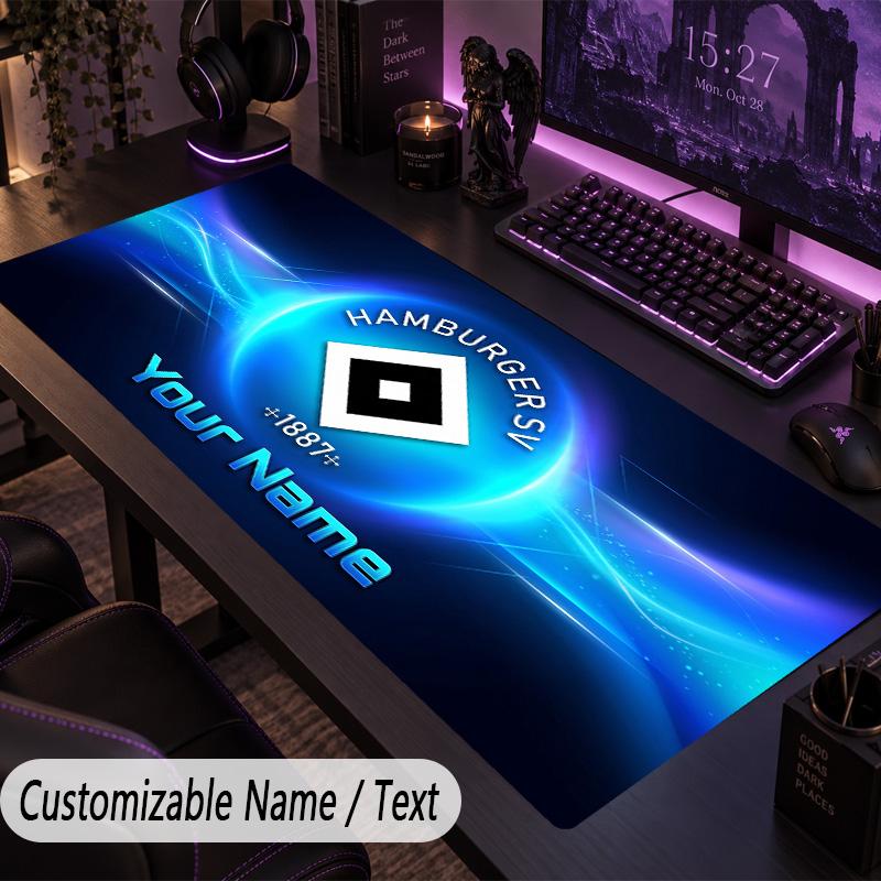 Large Mouse PadHamburger SV Custom Name Text Personalized Desk Mat Non Slip Gaming Pad