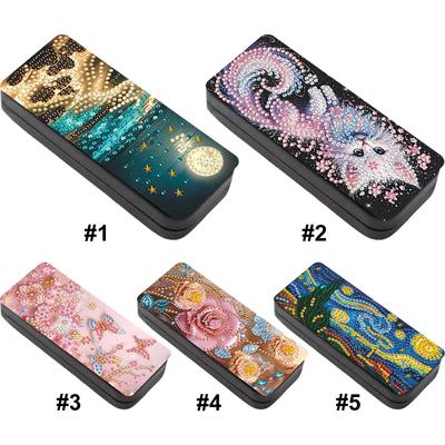 PU 5D Diamond Painting Sunglass Case Special Shape Diamond Painting Hyperopia Glasses Box Art Crafts for Glasses Storage