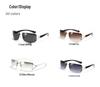 Xunge Frameless Rhinestone Sunglasses - Unisex Y2K Square Metal Style